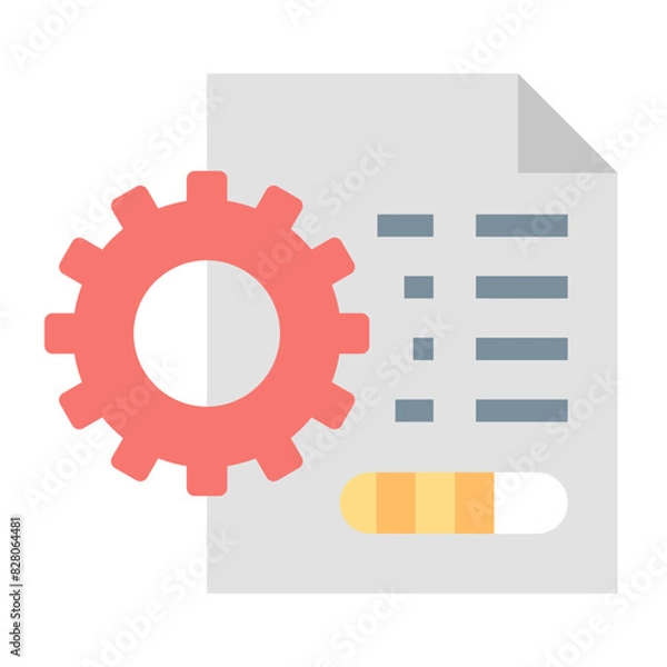 Fototapeta File Processing Icons for Data Management