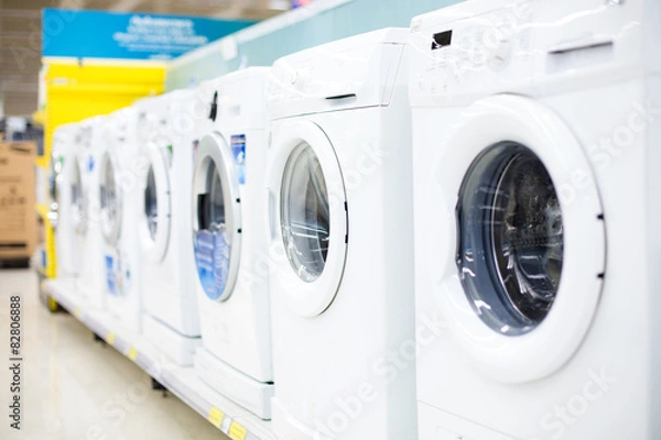 Obraz Sprzedaż pralek w sklepie