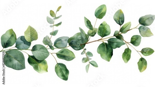 Obraz Elegant eucalyptus leaves arrangement
