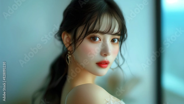Obraz 美しい かわいい 女性 日本人モデル ポートレート