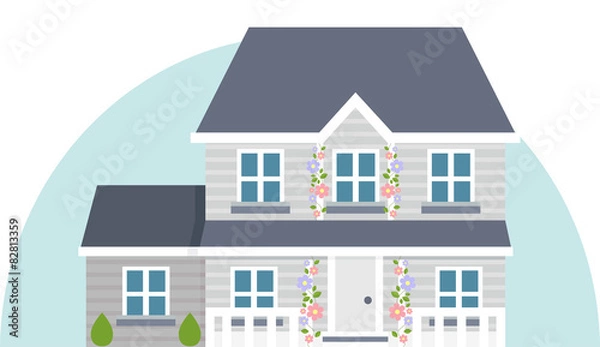 Obraz Grey vector two story house