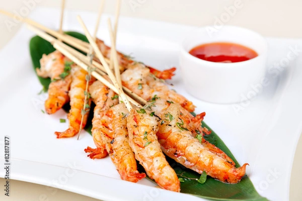 Obraz grilled shrimp