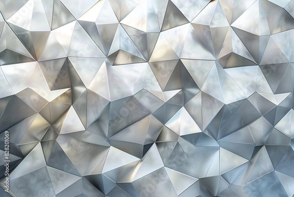 Fototapeta Geometric diamonds in a gradient of platinum silver, showcasing elegance and sophistication.