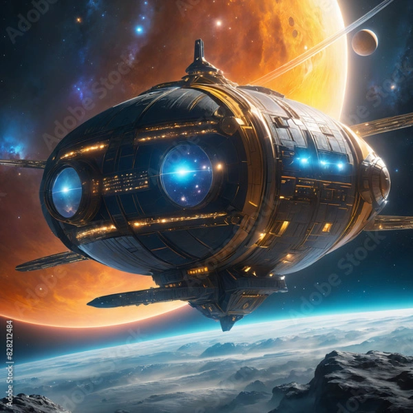 Obraz spaceship and ufo