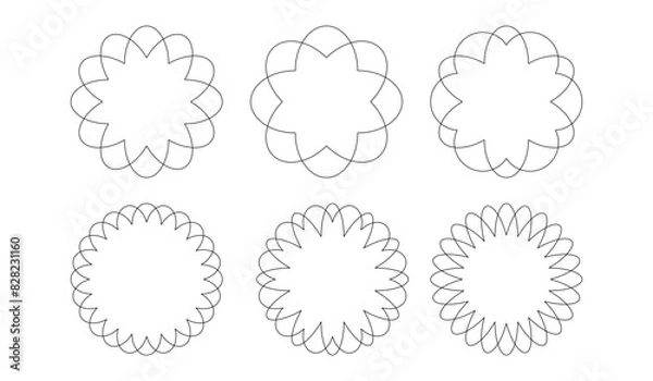 Fototapeta Geometry Decorative frame , Ornament frame , line frame , wedding label card vector illustration ready to use