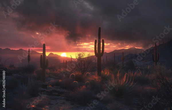 Obraz cinematic desert in the evening