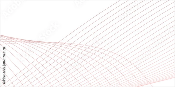 Fototapeta Abstract backdrop with smoth wave gradient lines on white background. Modern technology background. Vector illustration.