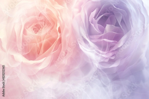 Fototapeta Rose and lilac abstract blur, creating a soft and gentle atmosphere, perfect for romantic and love-themed designs.