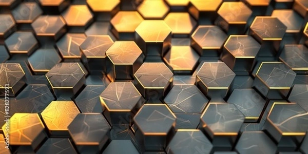 Fototapeta hexagonal hi-tech pattern background