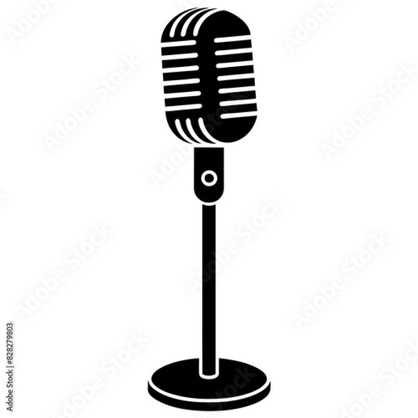 Obraz microphone vector silhouette illustration 