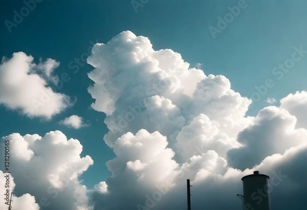 Fototapeta Blue sky, white clouds, colorful clouds