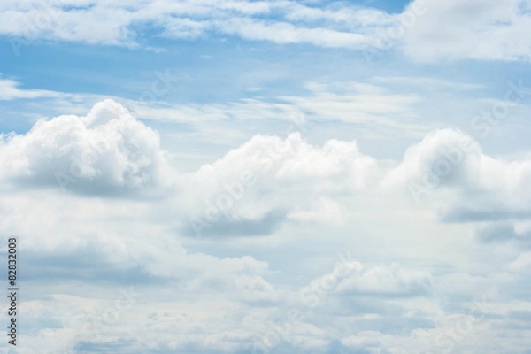Fototapeta Beautiful white cloud on blue sky.