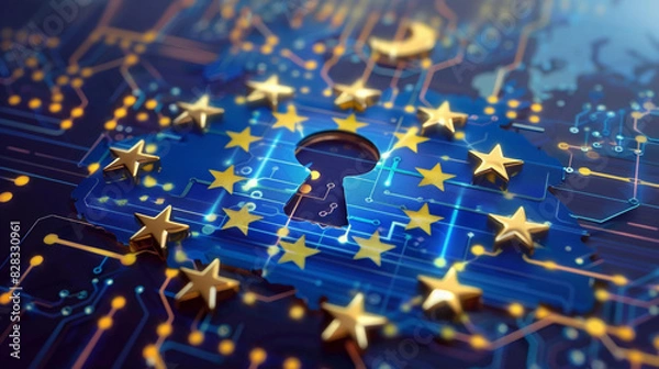 Fototapeta Europe: Secure Data Transmission and GDPR Adherence in Europe