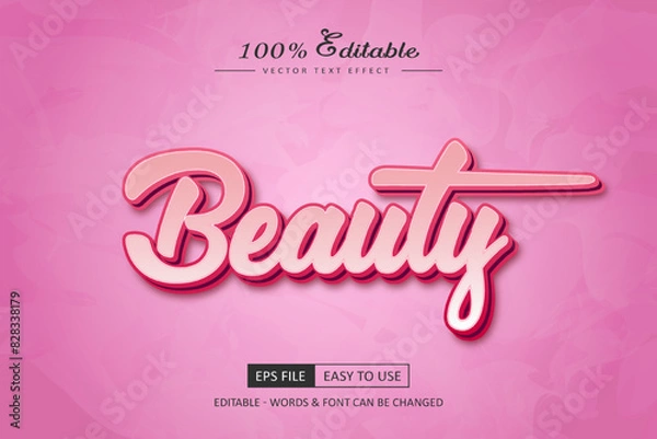Obraz Beauty editable text effect rose pink text style