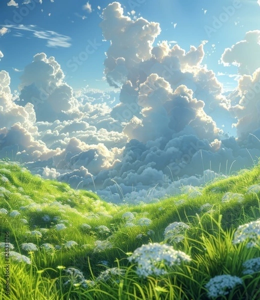 Fototapeta Lush Green Hills in the Golden Hour