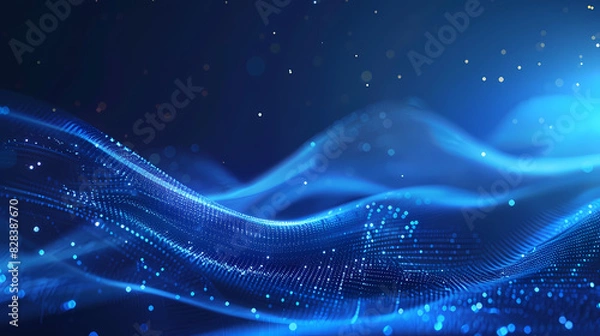 Fototapeta abstract blue background with lines. illustration technology