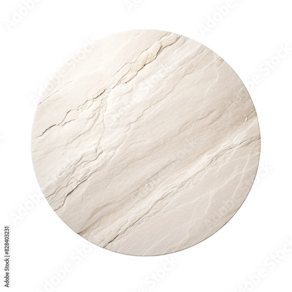 Obraz White marble stone round shape on an isolated background