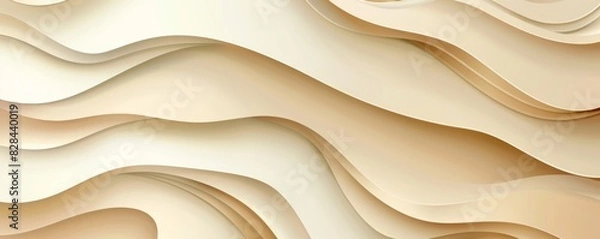 Fototapeta A white and tan wave pattern with a lot of detail. The pattern is very detailed and has a lot of texture