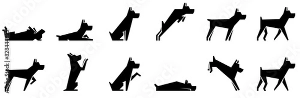 Fototapeta Set Of Linear Dog Training Obedience School Icons Web Header Banner Design Containing Dog-Obedience-School,Command,Puppy-Training,Dog-Training,Service-Dog Infographic Simple Vector Illustration Logo