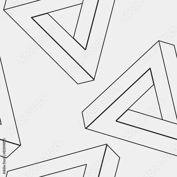 Obraz  pattern of impossible shapes, rectangles, triangles