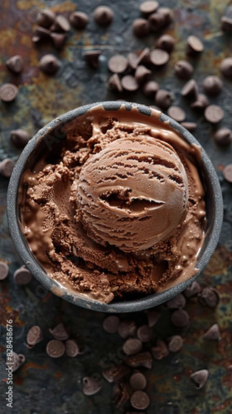 Obraz dark chocolate ice-cream bowl 
