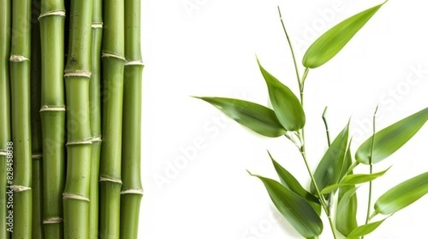 Fototapeta bamboo, isolated on white Environmentally friendly friend