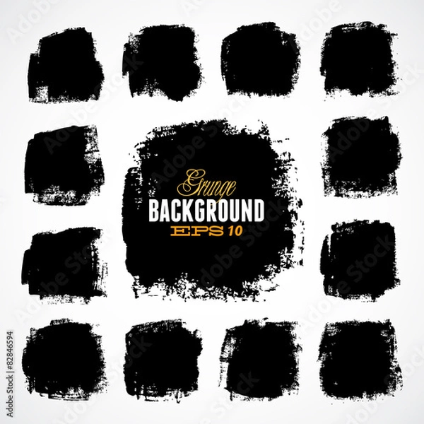 Obraz Abstract grunge ink draw shapes