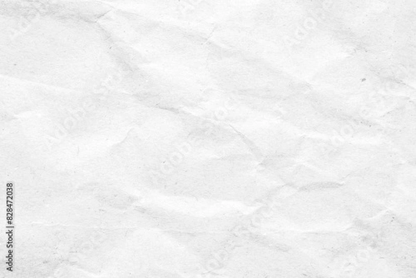 Fototapeta Abstract white crumpled and creased recycle paper texture background