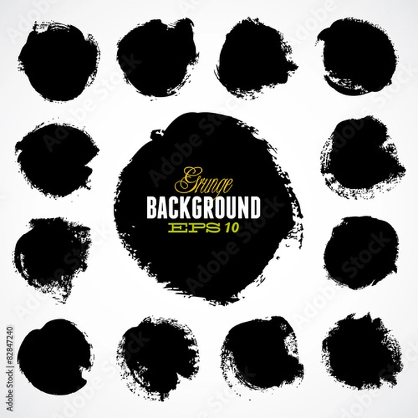 Obraz Abstract grunge ink draw shapes