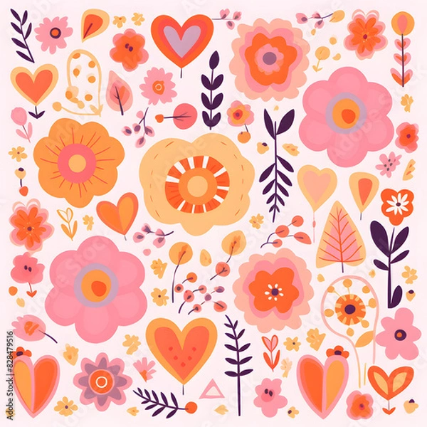 Fototapeta pattern with flowers