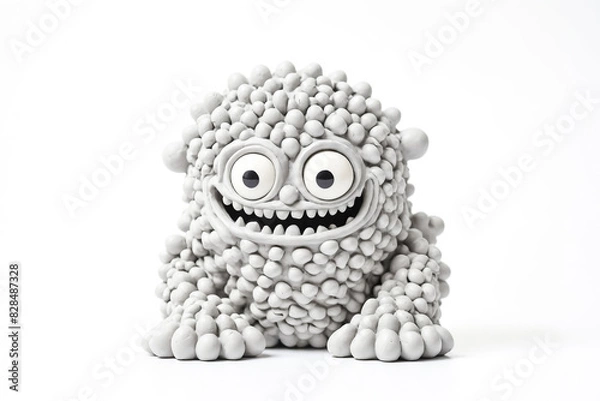 Fototapeta Playful Gray Monster Toy
