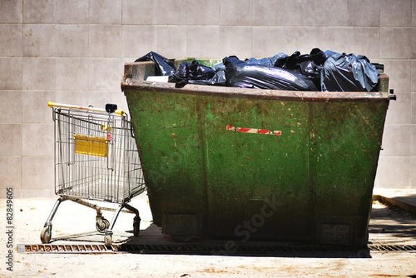 Obraz Puszki na śmieci miejskie