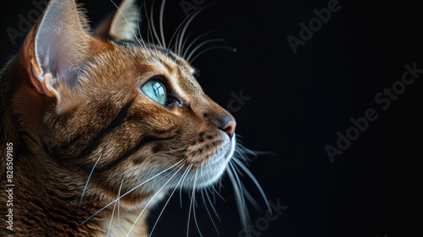 Fototapeta Ethereal Bengal Cat with Green Eyes