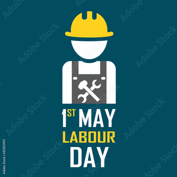 Fototapeta May 1st Labor (labour) day- vector illustration of international