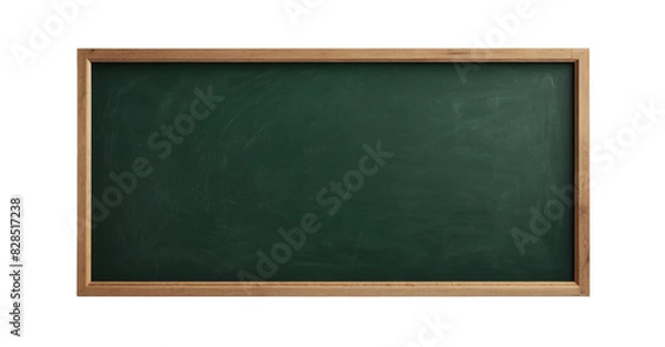 Obraz empty green chalkboard with wooden frame. blank blackboard png isolated on transparent background