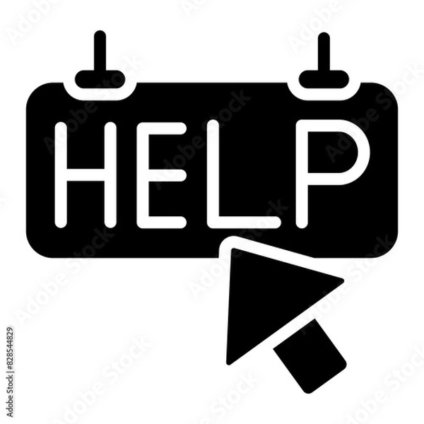 Fototapeta A solid design icon of.help

