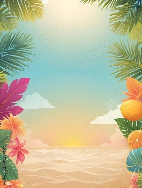Fototapeta summer template with empty copy space