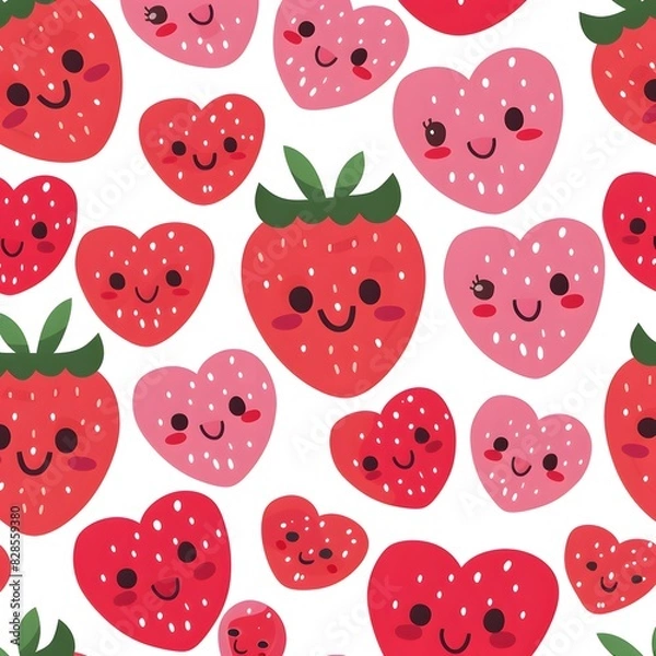 Obraz cute pattern with strawberries