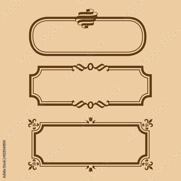 Fototapeta Decorative frames and borders, Set of Decorative vintage frames and borders (A)