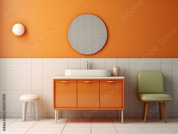 Fototapeta Bedroom and living room interior design, Stylish bedroom interior with large comfortable bed, sofa and bed and furniture design for interior, minimal interior