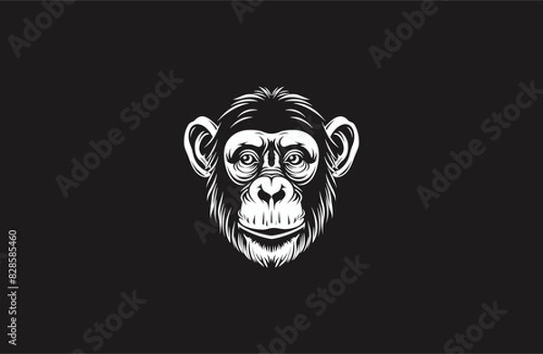 Fototapeta Head monkey style logo icon design template flat vector