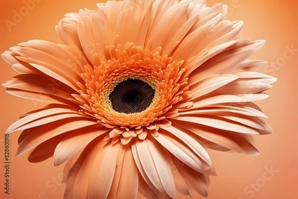 Fototapeta Macro Close-up of orange Flower Petals, Detailed Texture, Soft Gradient Colors, Botanical Photography, High Resolution, Nature Image, Floral Beauty