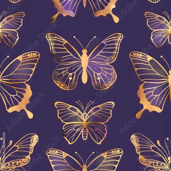Fototapeta pattern with butterflies