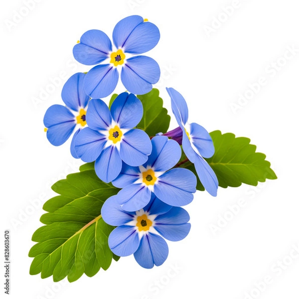 Fototapeta bouquet of forgetmenots, transparent background