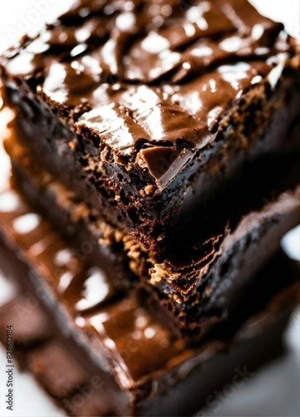 Fototapeta brownie on a white background
