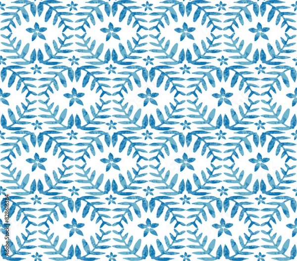 Obraz seamless pattern with blue flowers