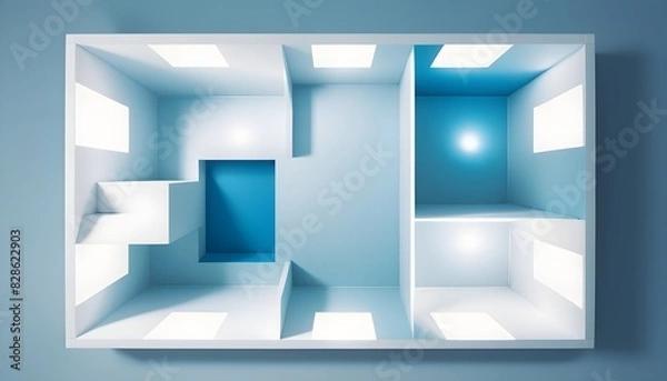 Fototapeta Photo interior modern design room 3D illustration