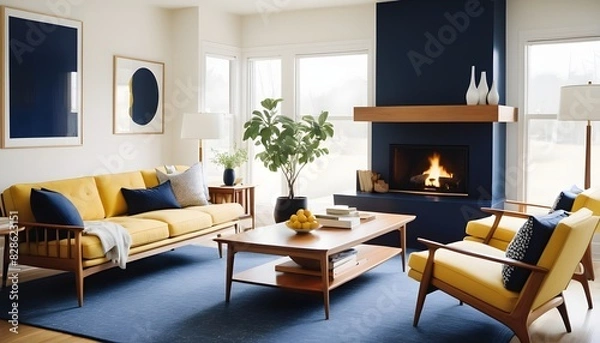 Obraz Photo interior modern design room 3D illustration