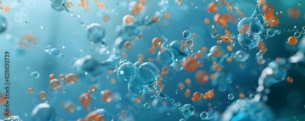 Fototapeta Depiction of the enzyme immobilization process for industrial applications, showcasing benefits like increased stability and reusability