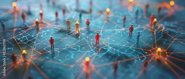 Fototapeta Teamwork, network and community concept